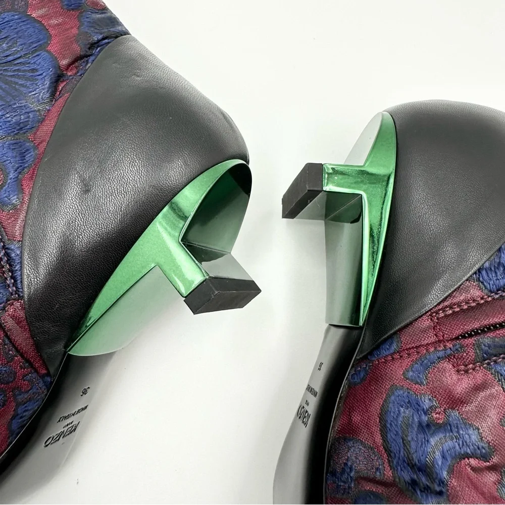 Kenzo Jacquard Pointed Toe Ankle Boots - Picture 8 of 15